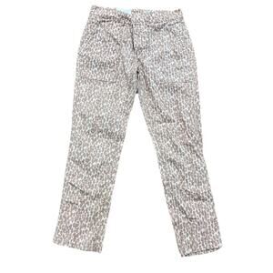 Anthropologie the Wanderer Utility Leopard Print Linen Blend Pants Size 28